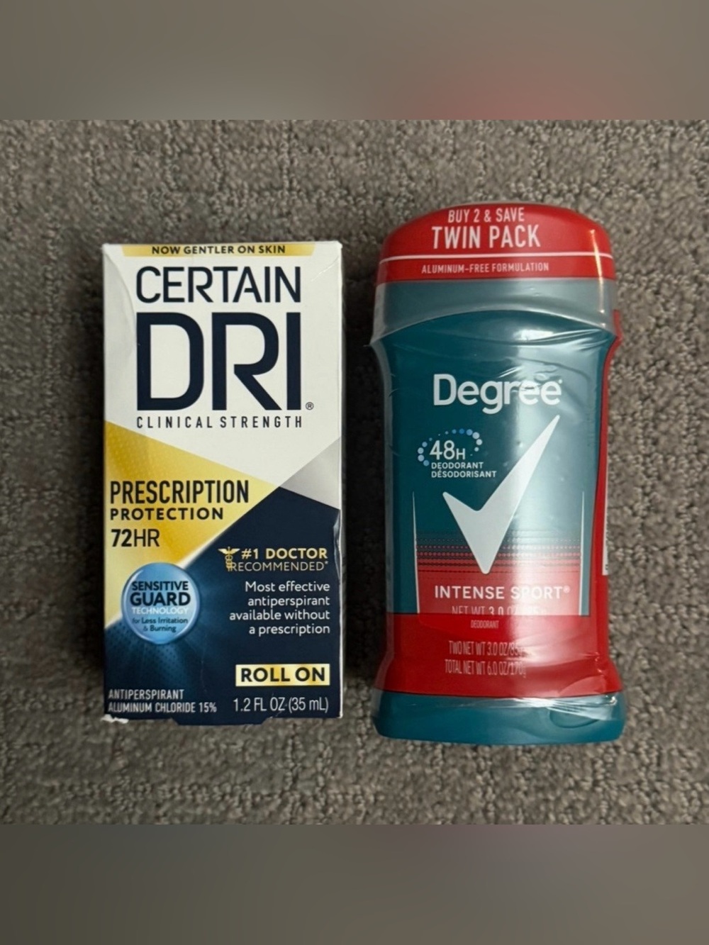 Certain Dri Antiperspirant Roll On/ Degree Twin Pack Intense Sport Deoderant Set